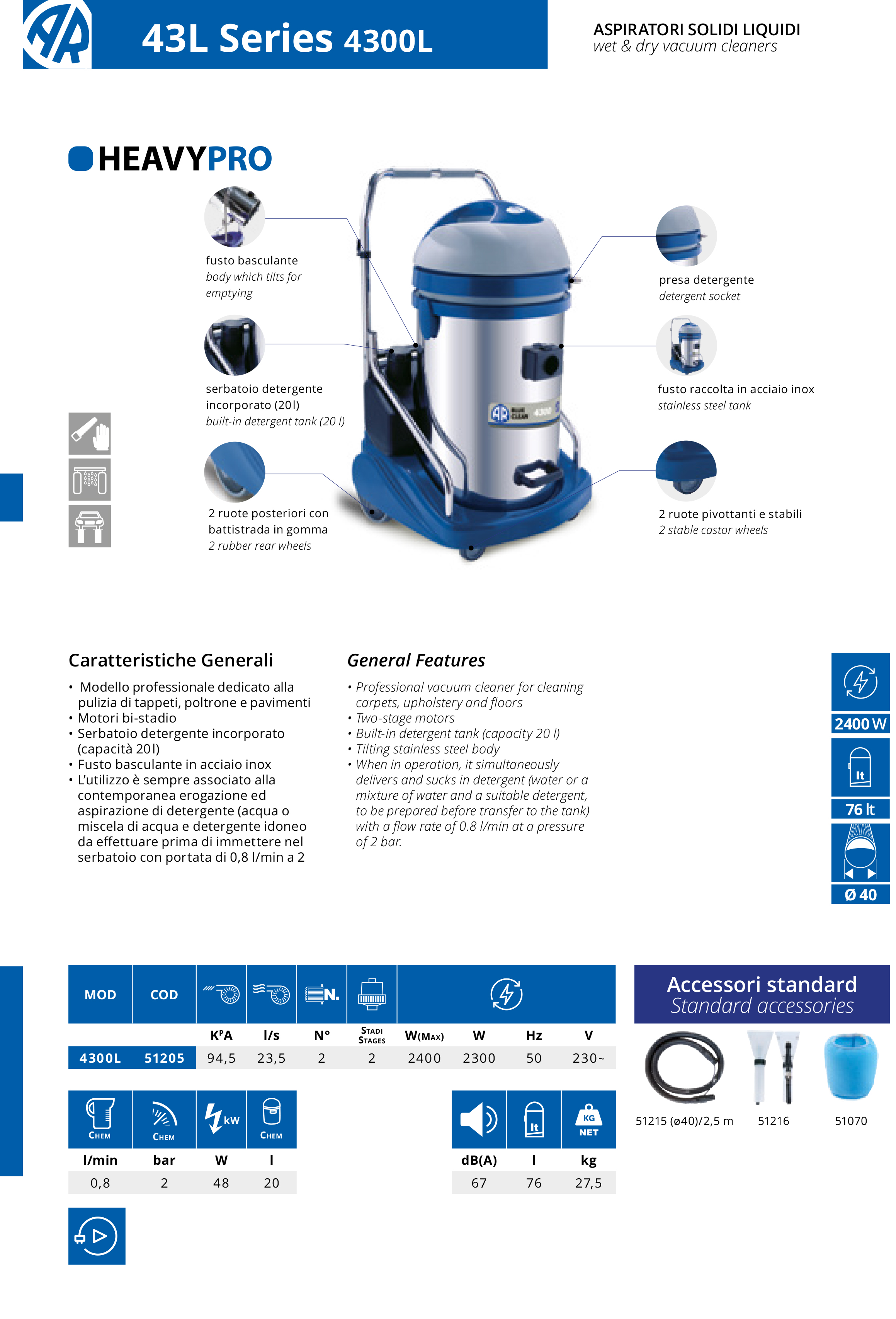 Putekļusūcējs AR Blue Clean Heavy PRO 4300L