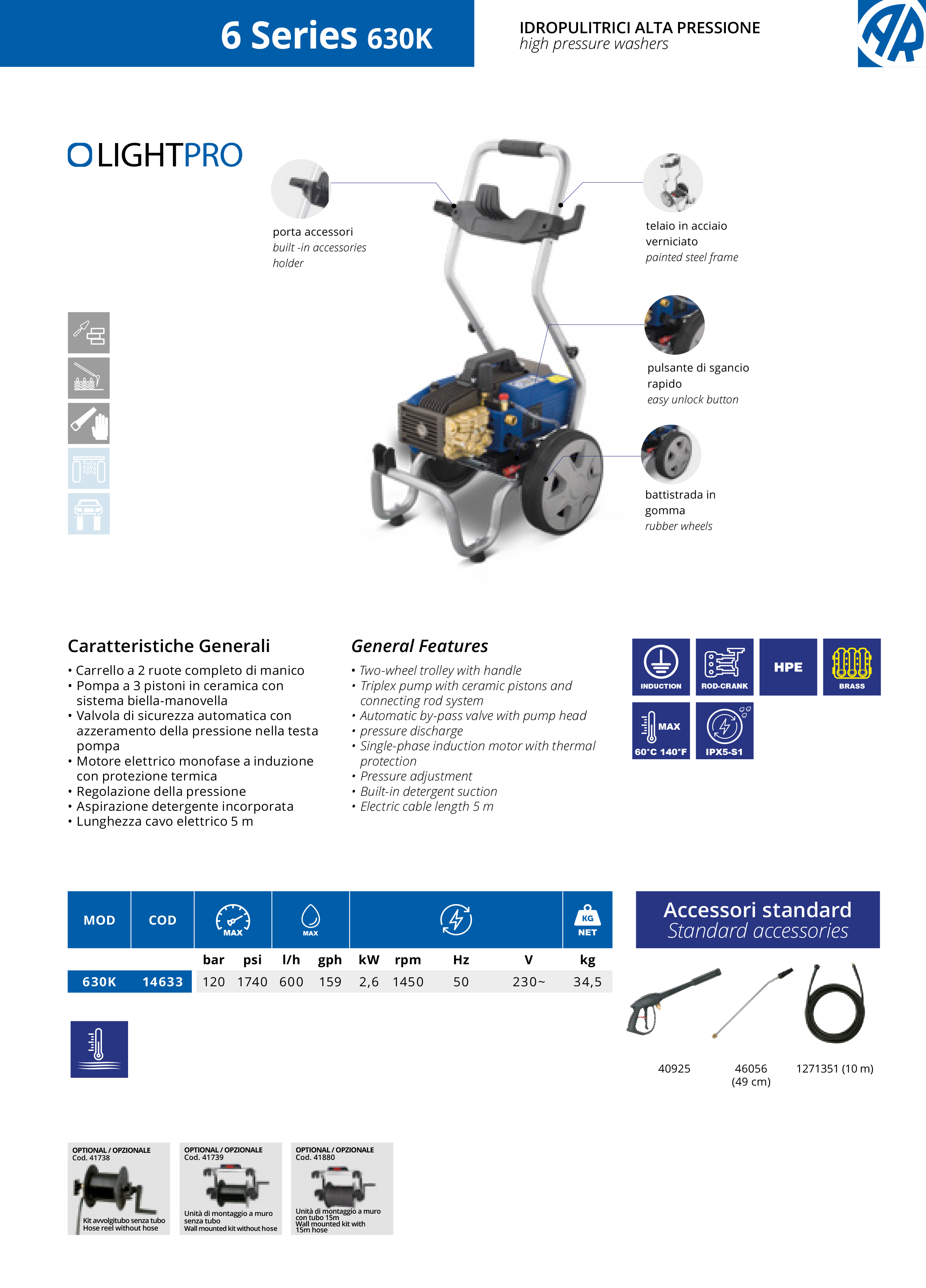 Augstspiediena mazgātājs AR Blue Clean Ligh Pro 630K