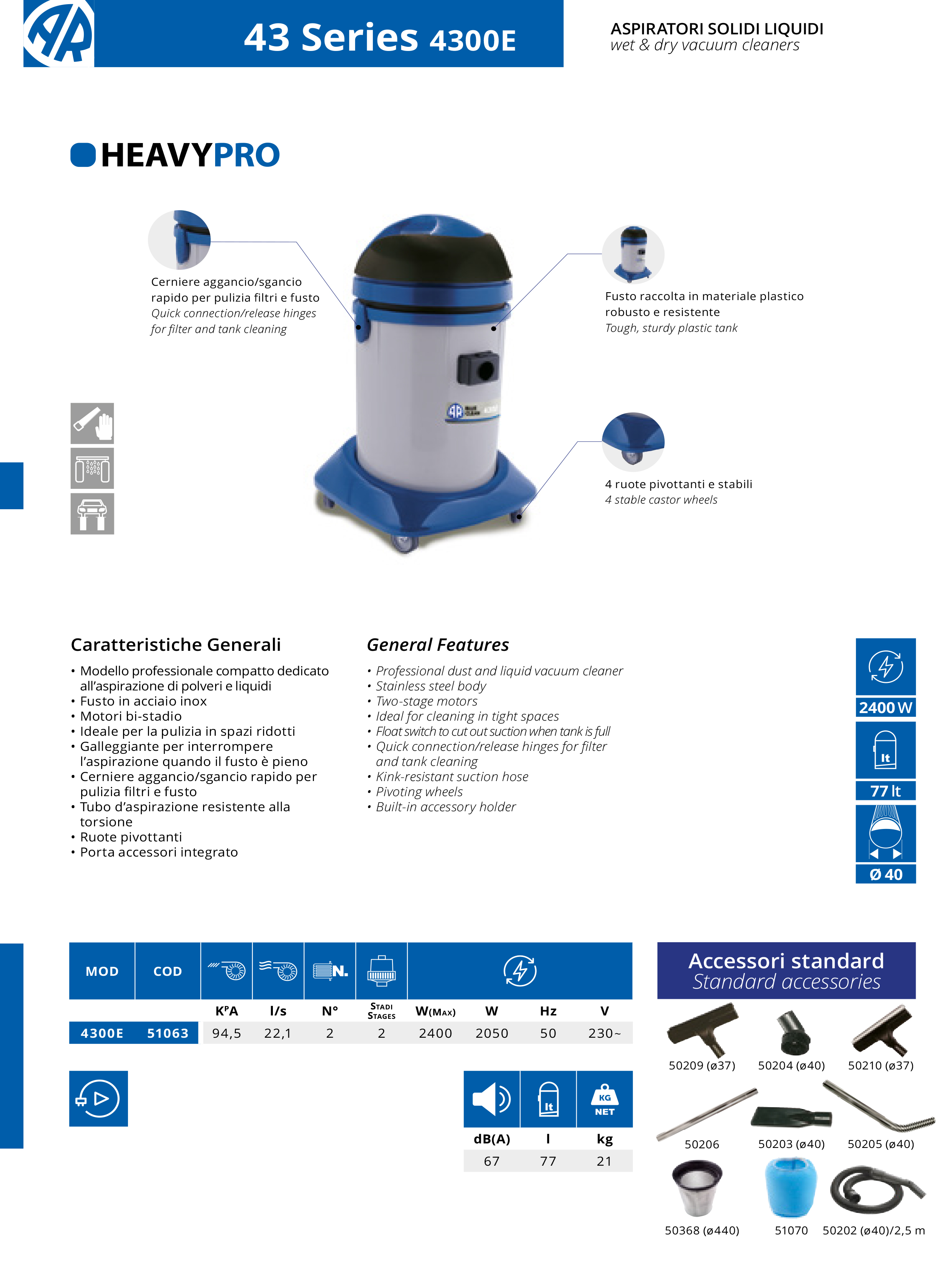 Putekļusūcējs AR Blue Clean Heavy PRO 4300E