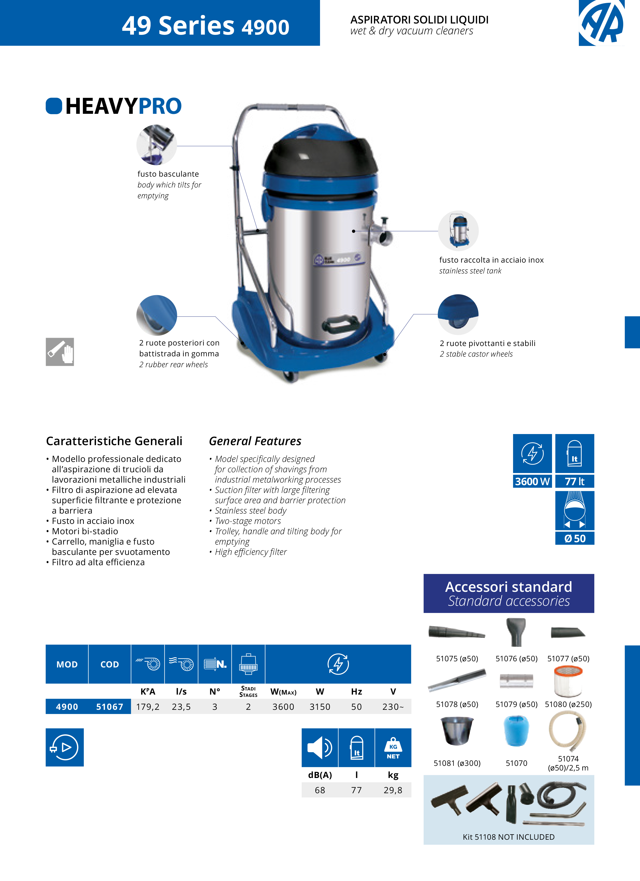 Putekļusūcējs AR Blue Clean Heavy PRO 4900