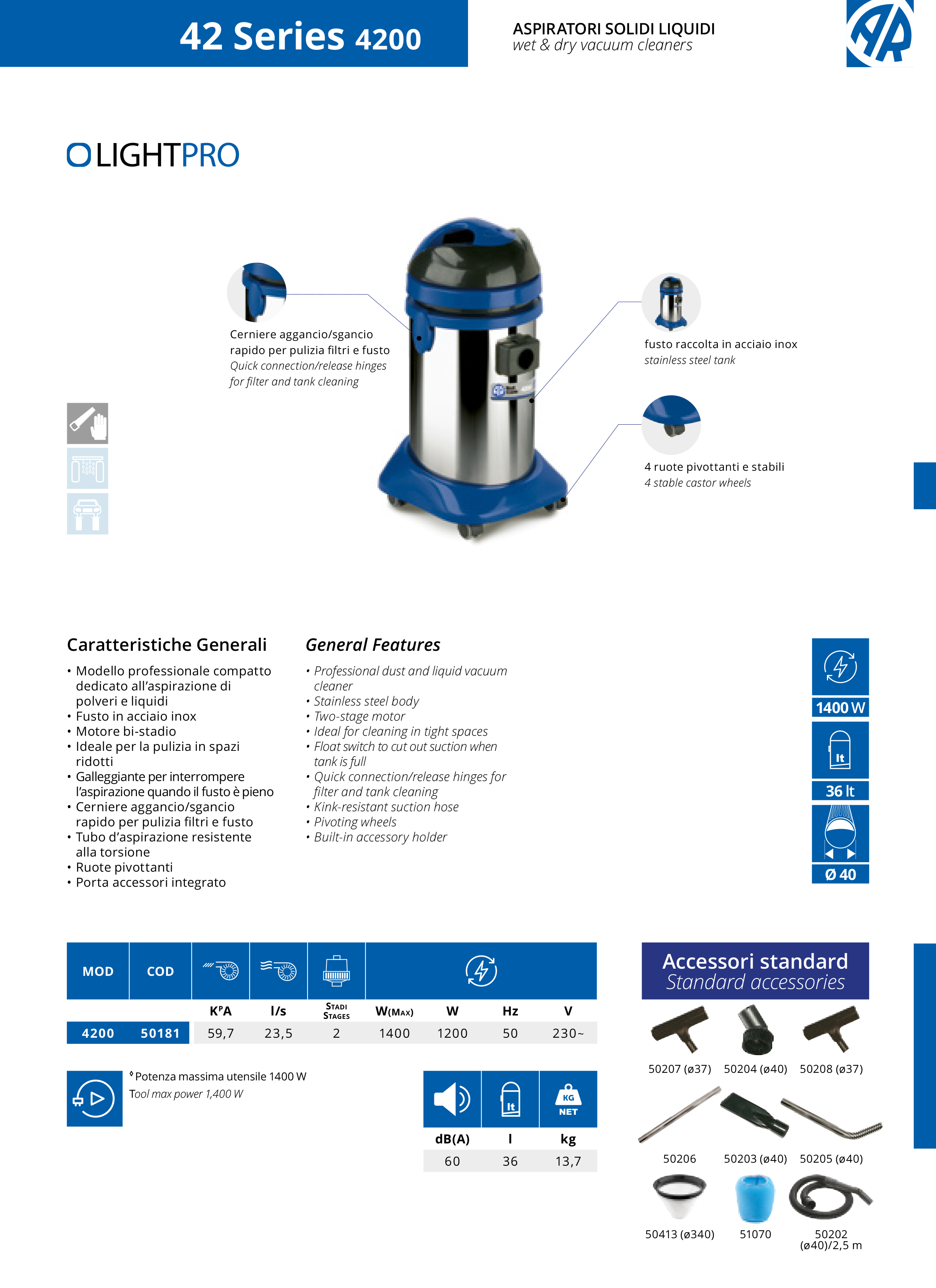 Putekļusūcējs AR Blue Clean Light PRO 4200