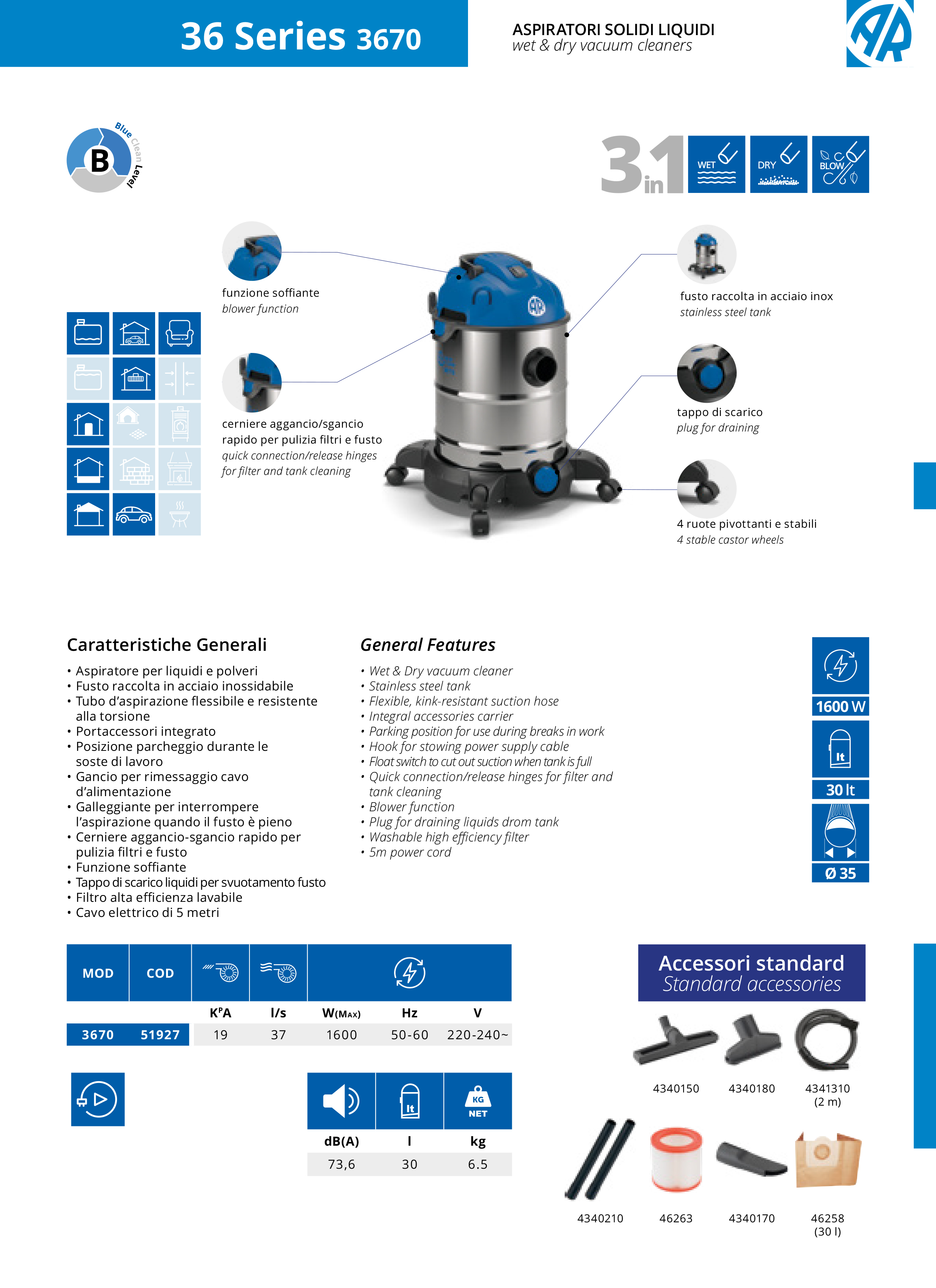 Putekļusūcējs AR Blue Clean 3670