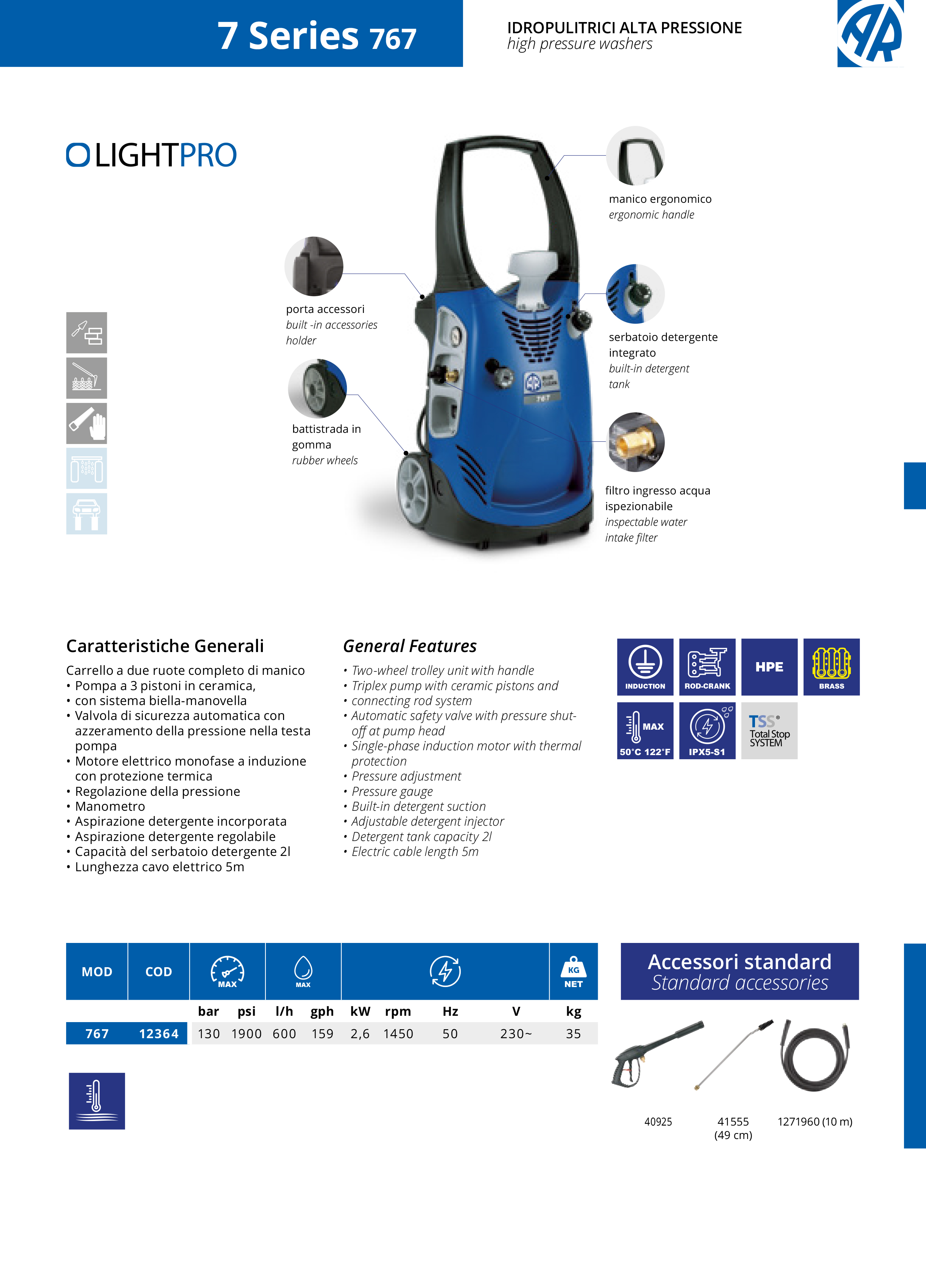 Augstspiediena mazgātājs AR Blue Clean Ligh Pro 767