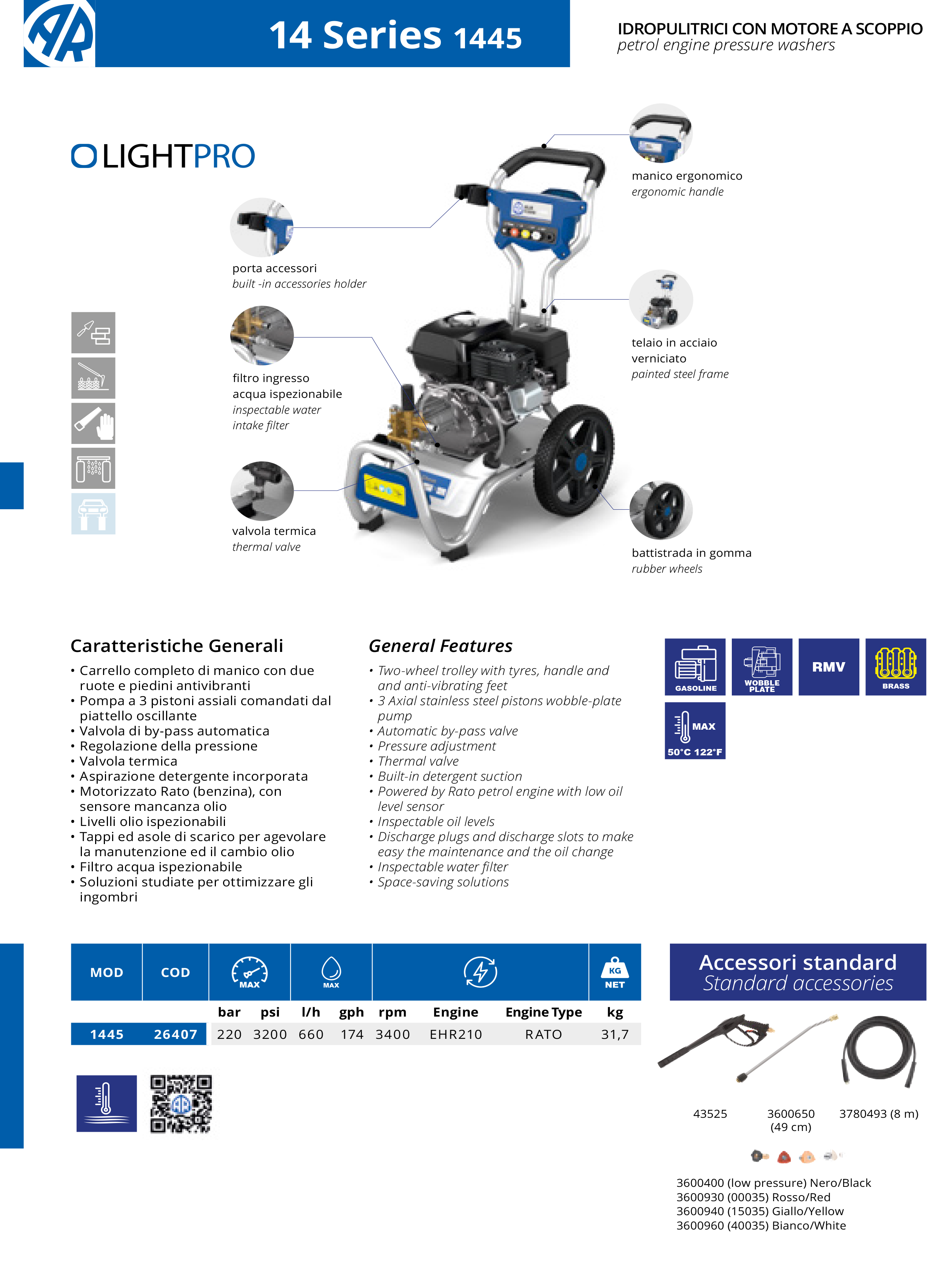 Augstspiediena mazgātājs AR Blue Clean Heavy Pro 1445