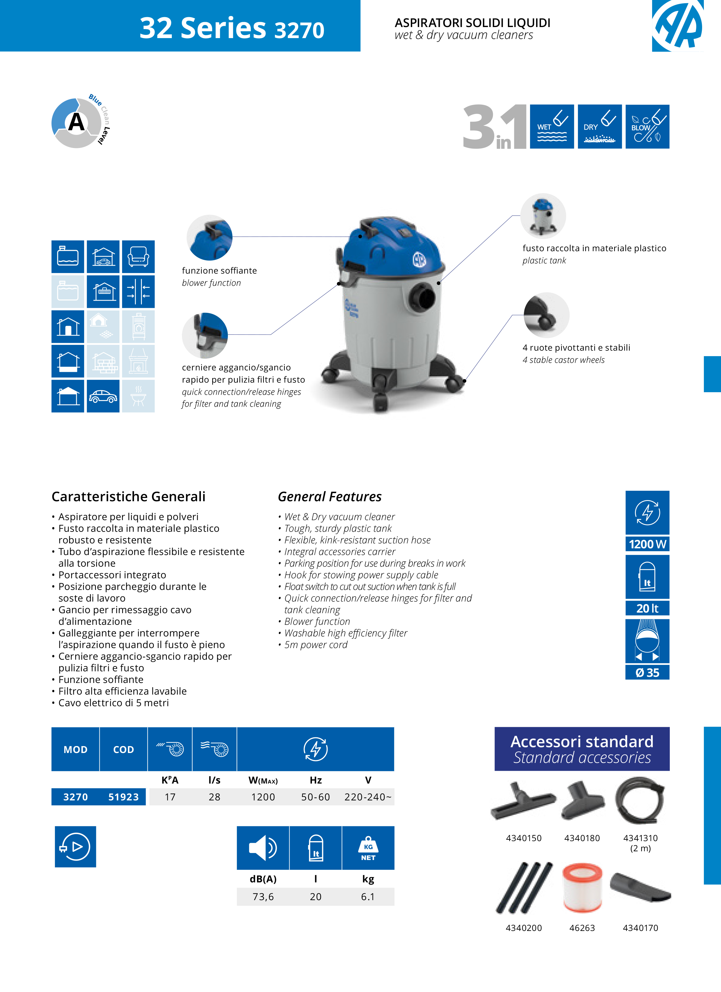 Putekļusūcējs AR Blue Clean 3270