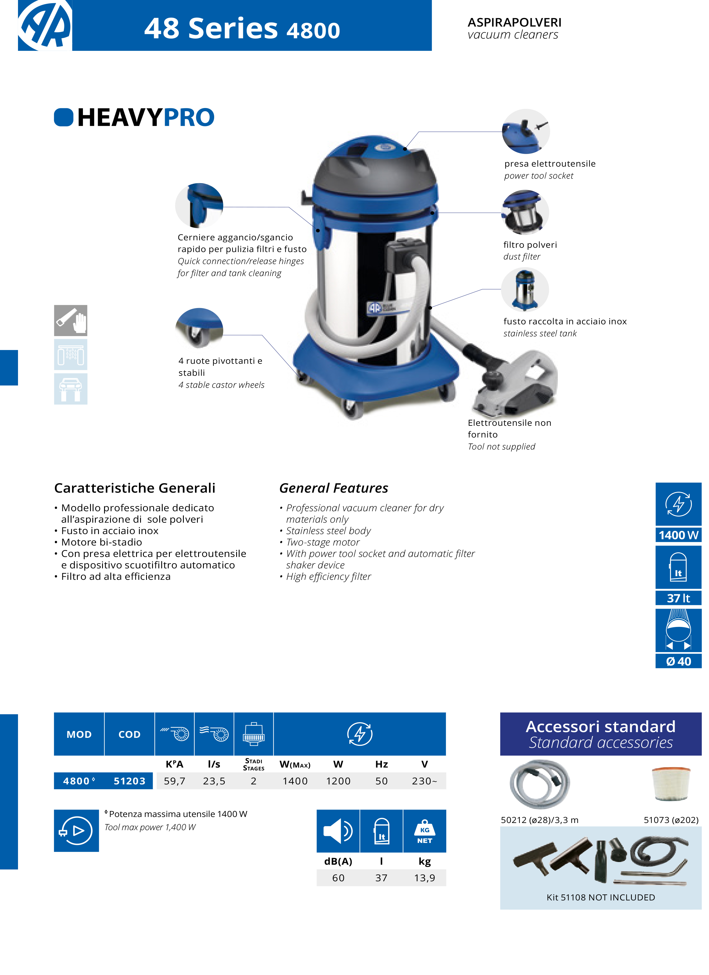 Putekļusūcējs AR Blue Clean Heavy PRO 4800