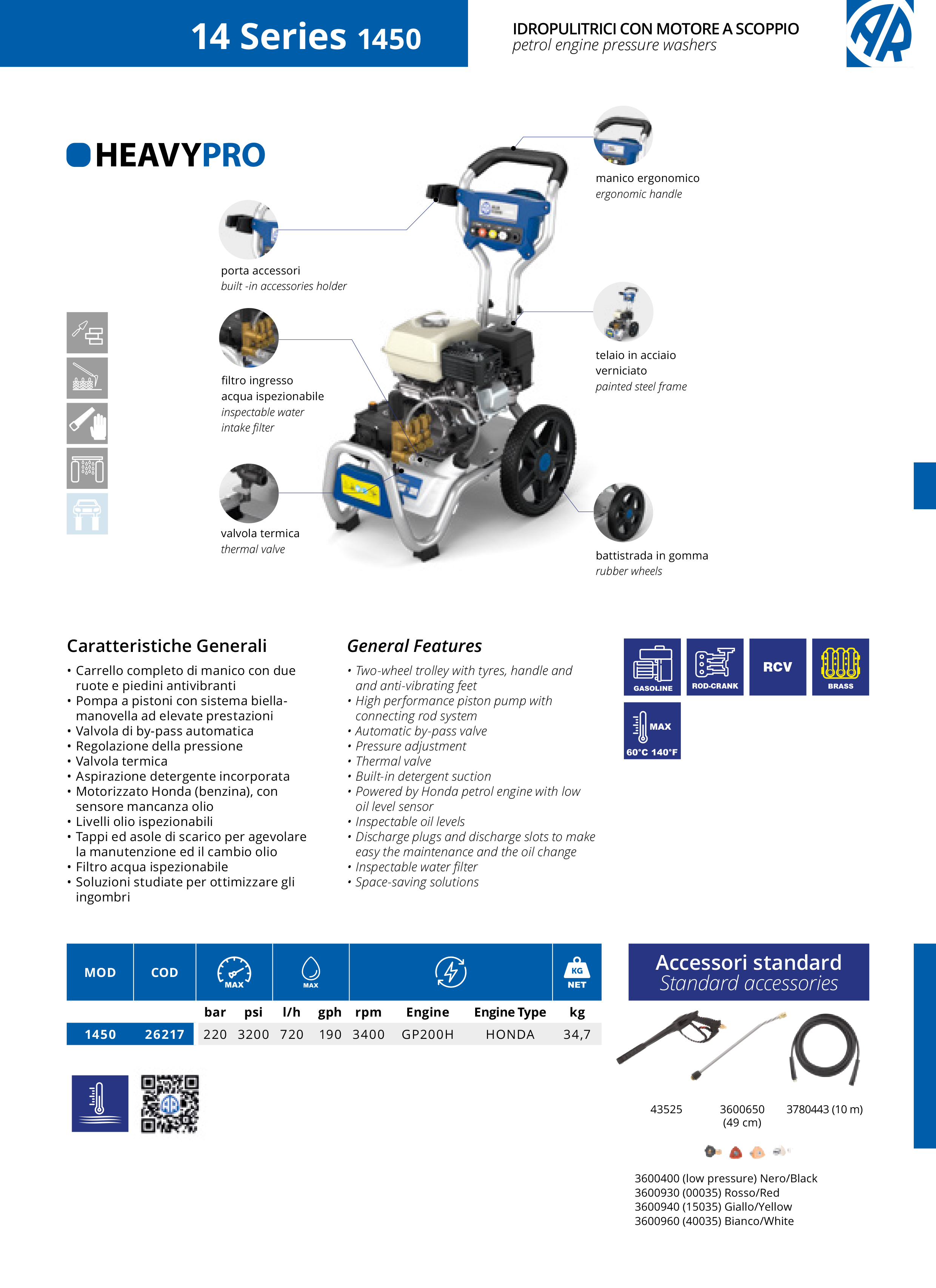 Augstspiediena mazgātājs AR Blue Clean Heavy Pro 1450