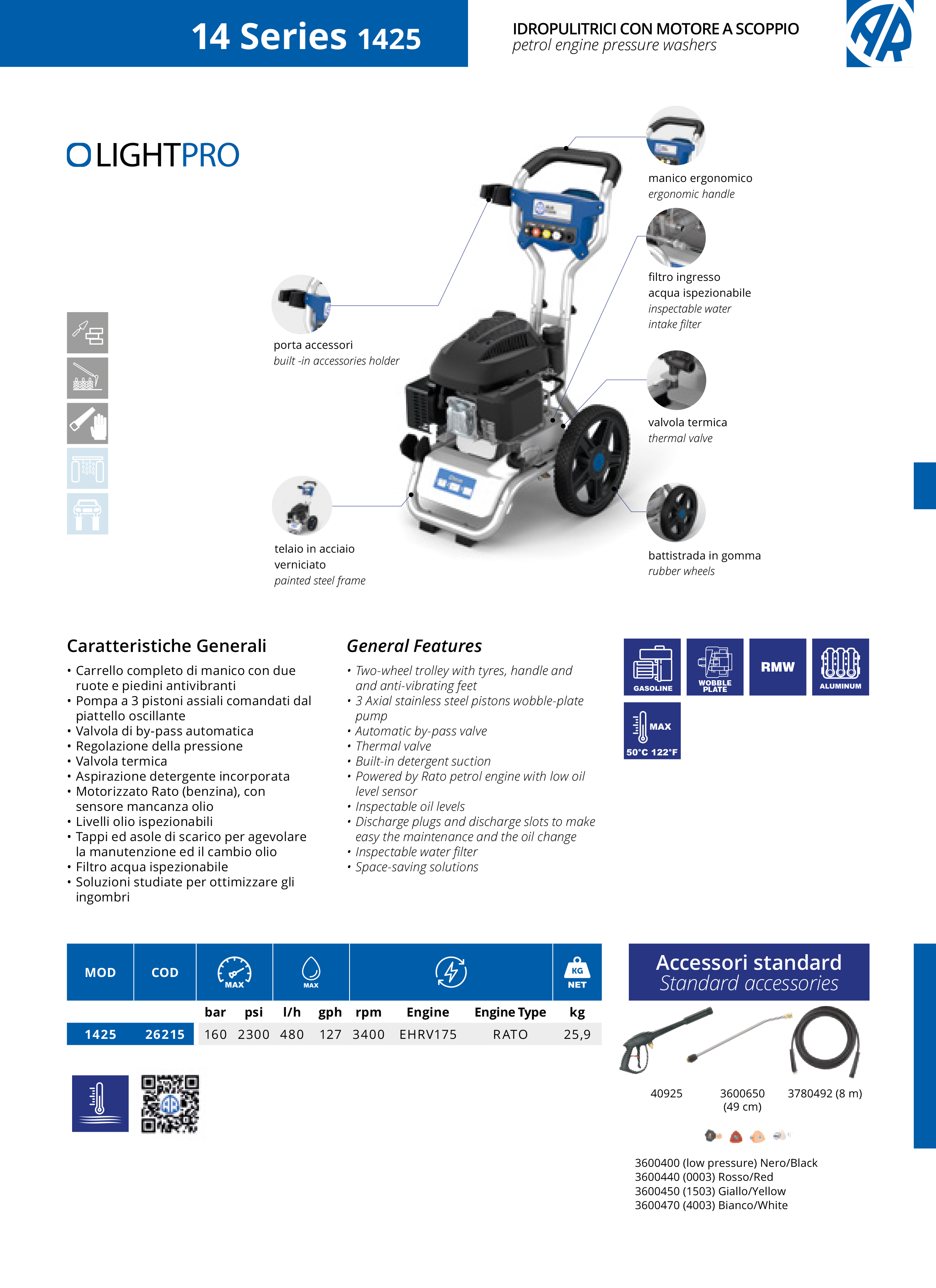 Augstspiediena mazgātājs AR Blue Clean Light Pro 1425