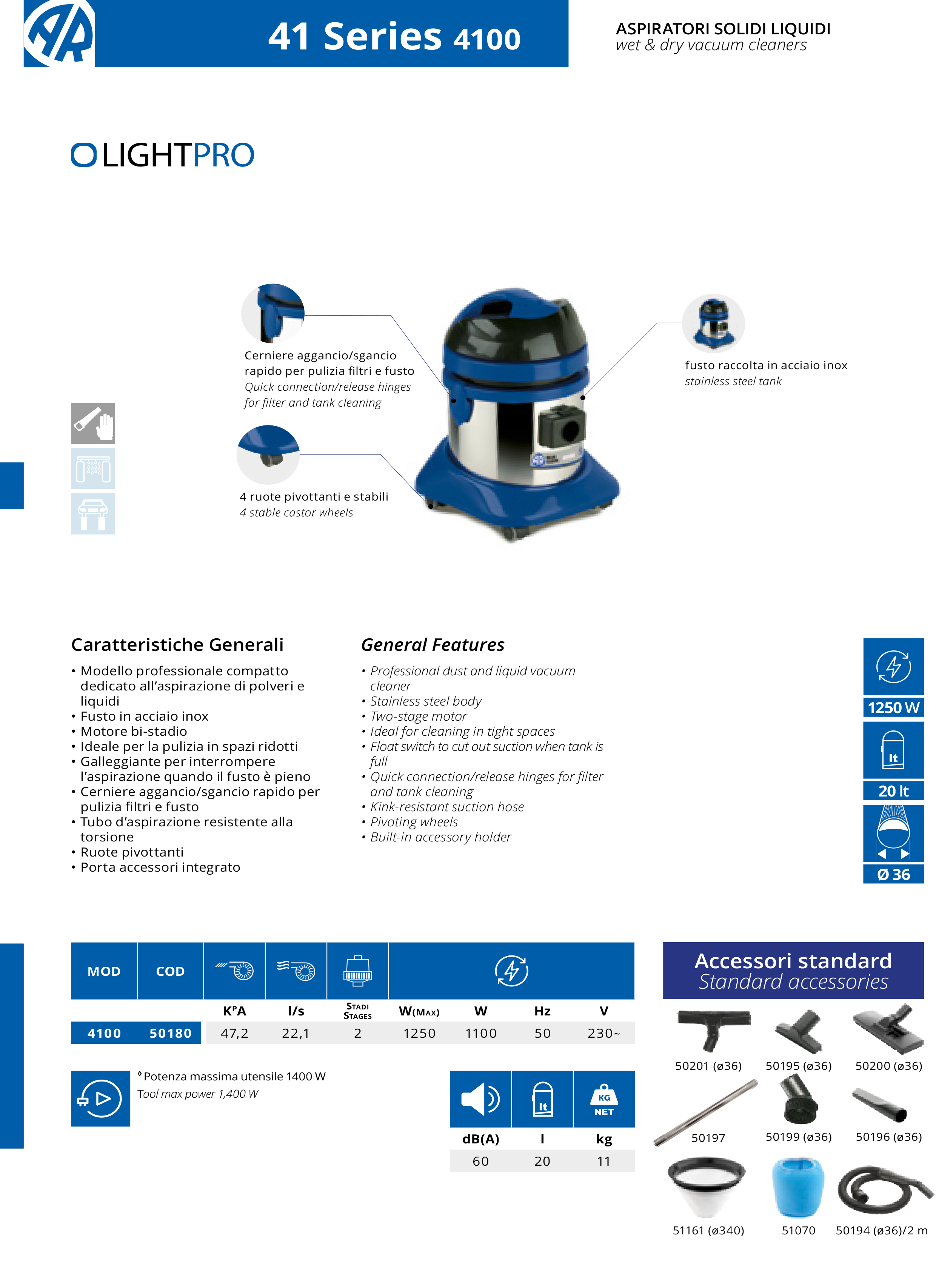 Putekļusūcējs AR Blue Clean Light PRO 4100