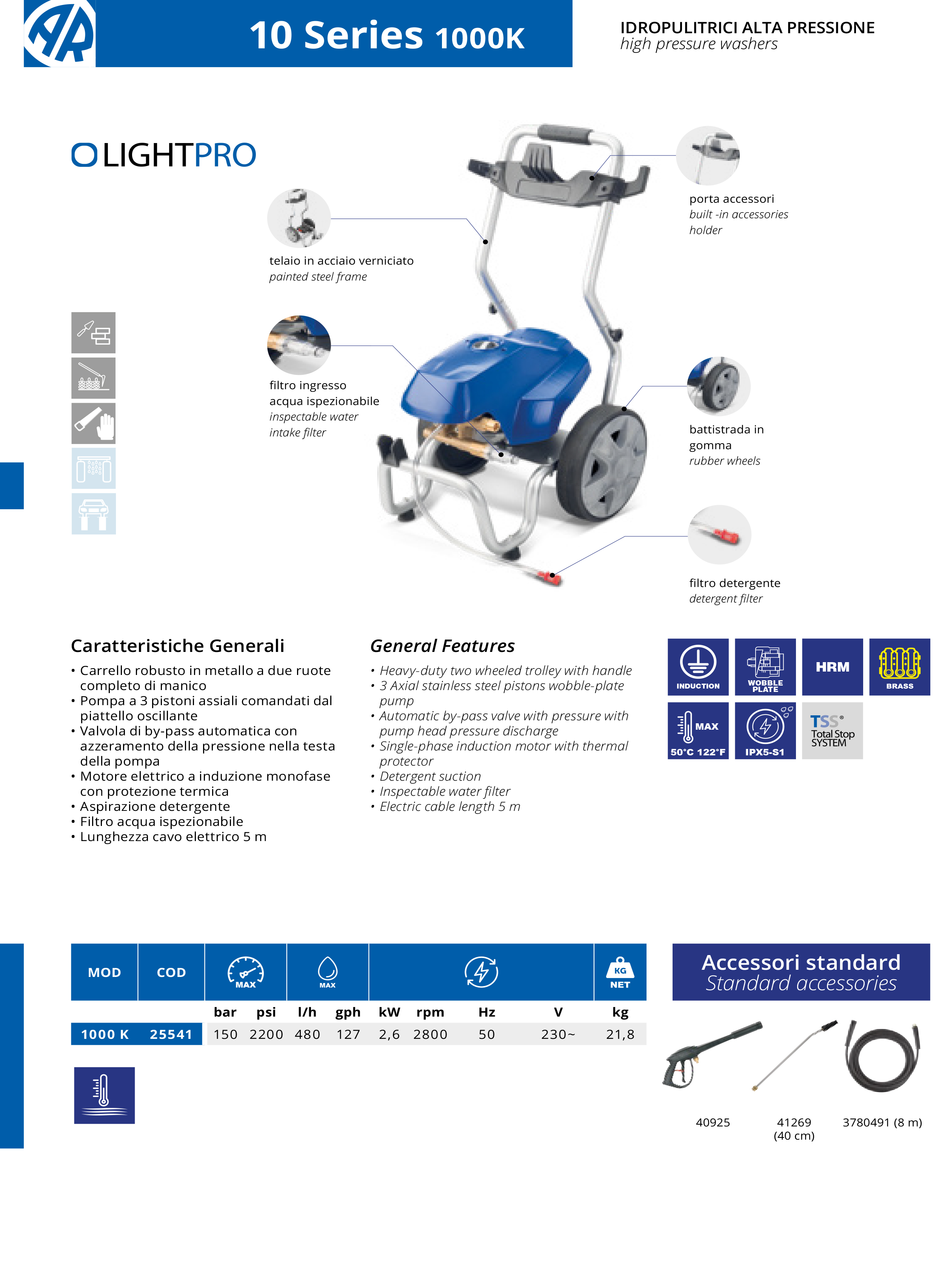 Augstspiediena mazgātājs AR Blue Clean Ligh Pro 1000K