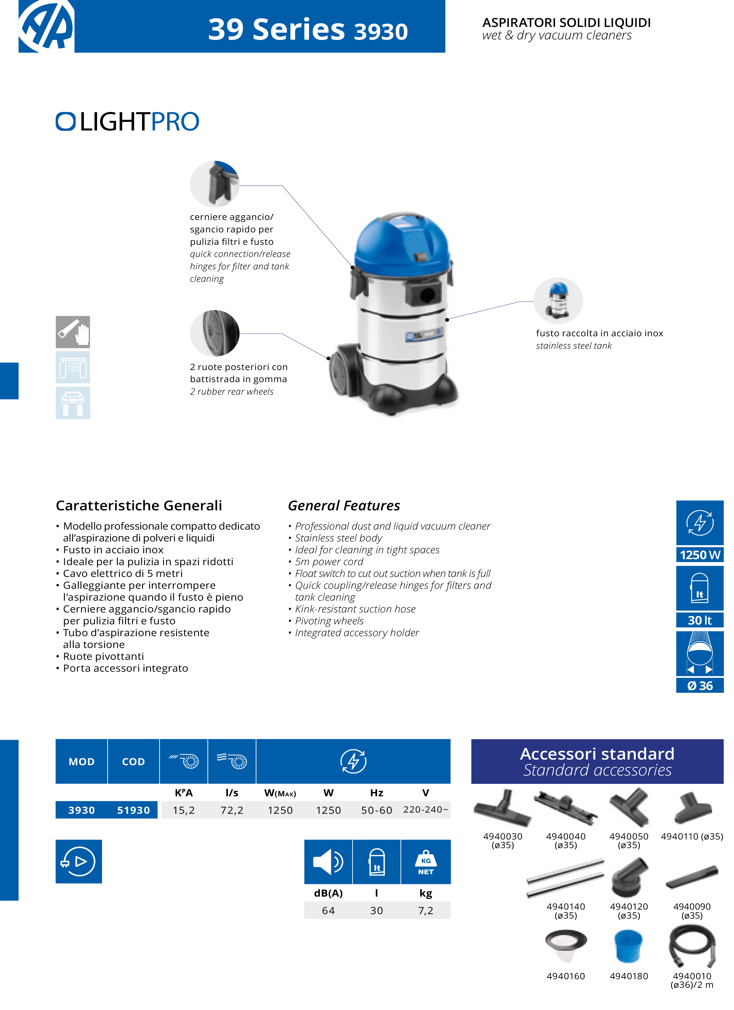 Putekļusūcējs AR Blue Clean Ligth PRO 3930
